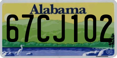 AL license plate 67CJ102