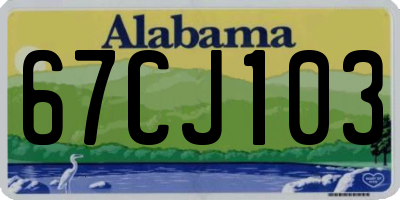 AL license plate 67CJ103