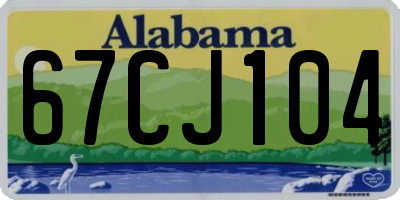 AL license plate 67CJ104