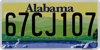 AL license plate 67CJ107