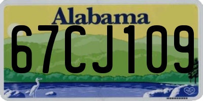 AL license plate 67CJ109