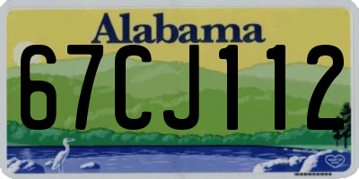 AL license plate 67CJ112