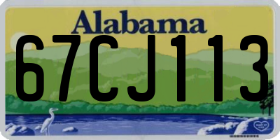 AL license plate 67CJ113