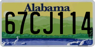 AL license plate 67CJ114