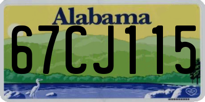 AL license plate 67CJ115