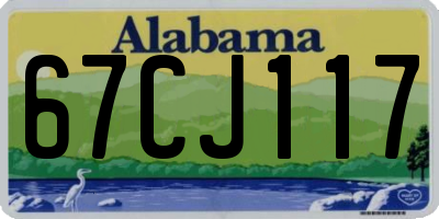 AL license plate 67CJ117