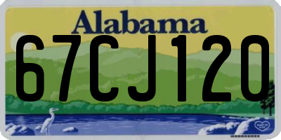 AL license plate 67CJ120