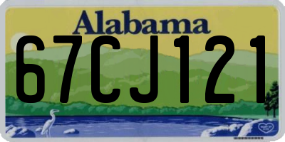 AL license plate 67CJ121