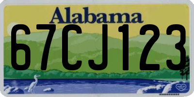 AL license plate 67CJ123