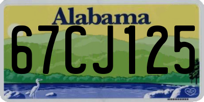 AL license plate 67CJ125