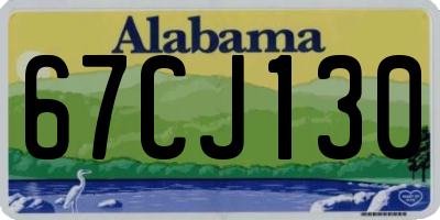 AL license plate 67CJ130