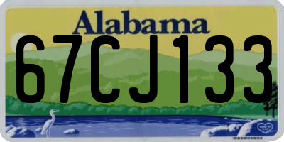 AL license plate 67CJ133