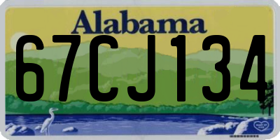 AL license plate 67CJ134