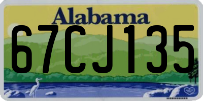 AL license plate 67CJ135