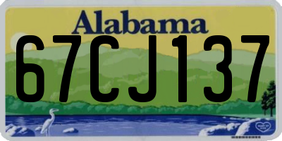 AL license plate 67CJ137