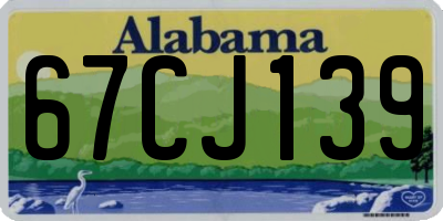 AL license plate 67CJ139
