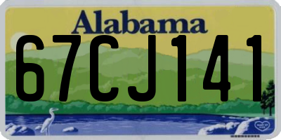AL license plate 67CJ141