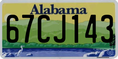 AL license plate 67CJ143