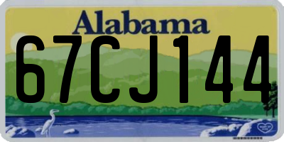 AL license plate 67CJ144