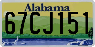 AL license plate 67CJ151