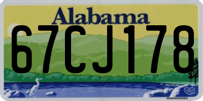 AL license plate 67CJ178