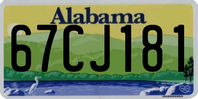 AL license plate 67CJ181