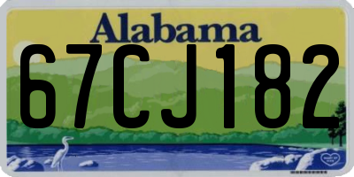 AL license plate 67CJ182