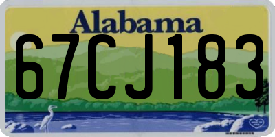 AL license plate 67CJ183