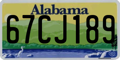AL license plate 67CJ189