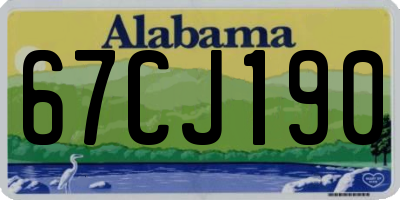 AL license plate 67CJ190