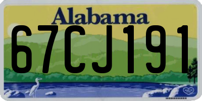 AL license plate 67CJ191