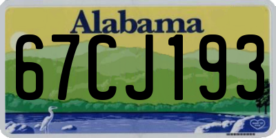 AL license plate 67CJ193