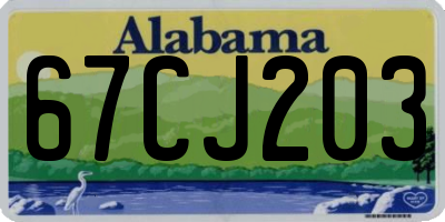 AL license plate 67CJ203