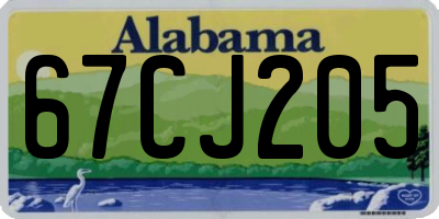 AL license plate 67CJ205