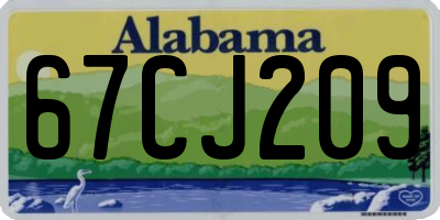 AL license plate 67CJ209