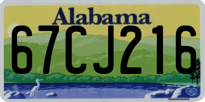 AL license plate 67CJ216