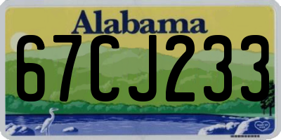 AL license plate 67CJ233