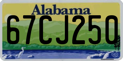 AL license plate 67CJ250
