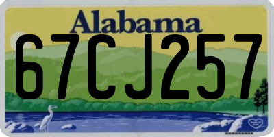 AL license plate 67CJ257