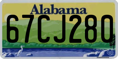 AL license plate 67CJ280