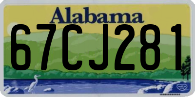 AL license plate 67CJ281