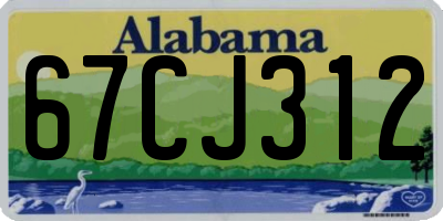AL license plate 67CJ312