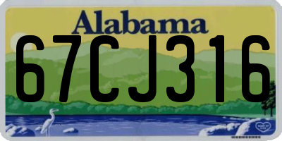 AL license plate 67CJ316