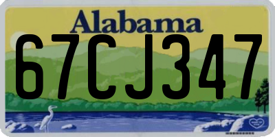 AL license plate 67CJ347