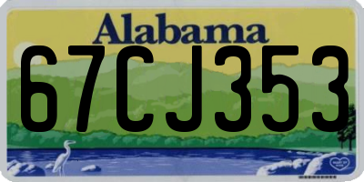 AL license plate 67CJ353
