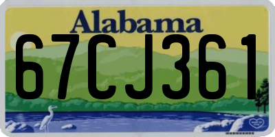 AL license plate 67CJ361