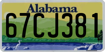 AL license plate 67CJ381