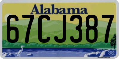 AL license plate 67CJ387