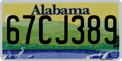 AL license plate 67CJ389