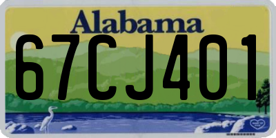 AL license plate 67CJ401